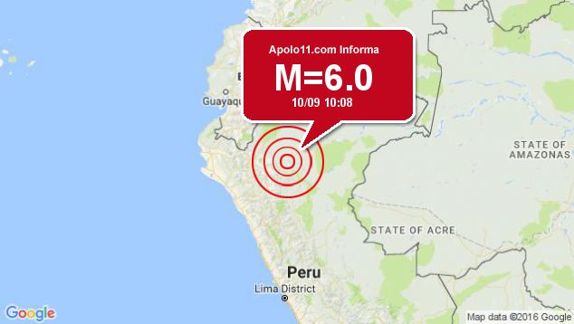 Forte terremoto atinge Peru, a 51 km de Moyobamba