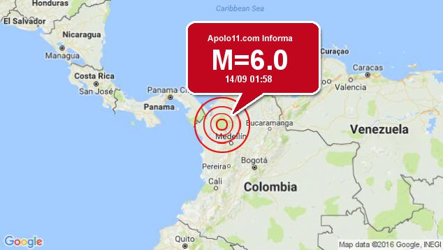 Forte terremoto sacode Colômbia, a 33 km de Mutata
