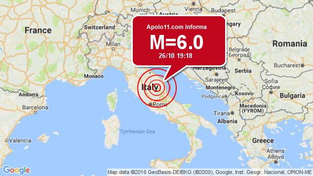 Forte terremoto sacode Itália, a 3 km de Visso
