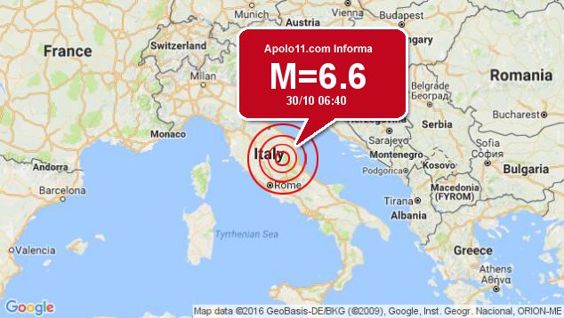 Forte terremoto sacode Itália, a 6 km de Norcia
