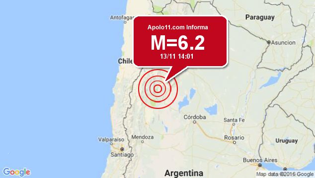 Forte terremoto sacode Argentina, a 26 km de Chilecito