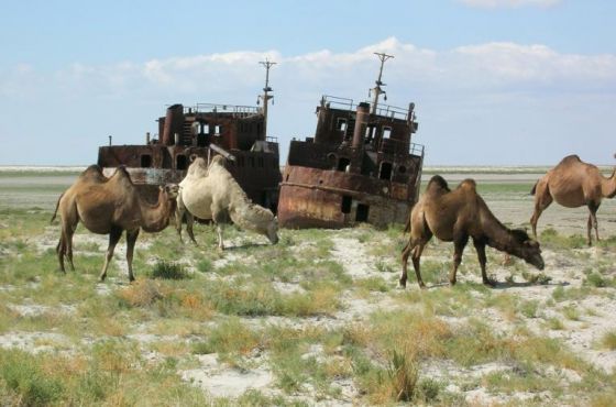 Navios encalhados no Mar de Aral