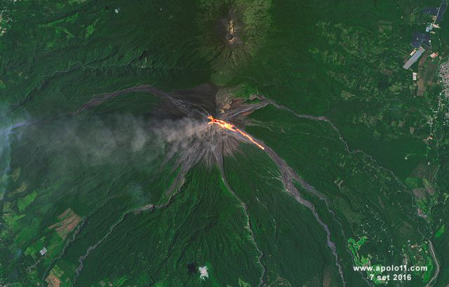 Imagem de satelite de Volcan de Fuego