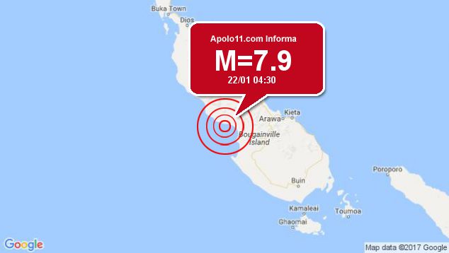 Forte terremoto sacode Papua Nova Guiné, a 40 km de Panguna