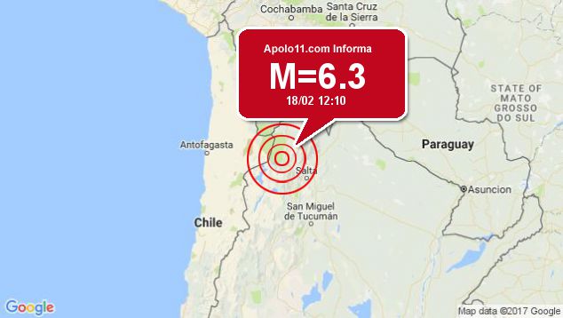 Forte terremoto atinge Argentina, a 50 km de San Antonio de