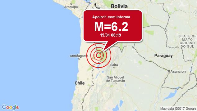 Forte terremoto atinge Chile, a 67 km de San Pedro de Atacam