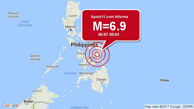 Forte terremoto atinge Filipinas, a 2 km de Canhandugan