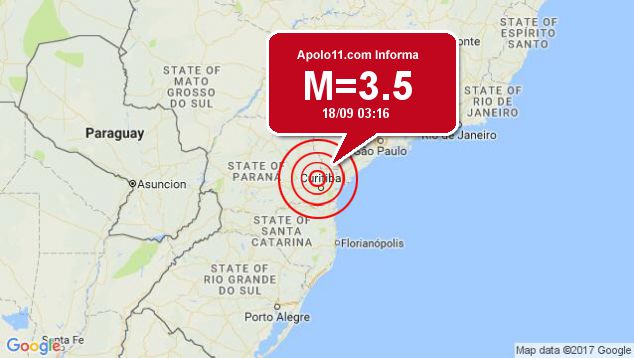 Terremoto de 3.5 pontos no paran PR