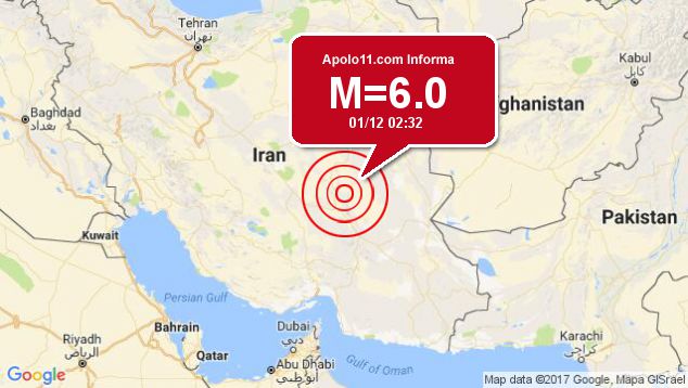 Forte terremoto atinge Irã, a 58 km de Kerman