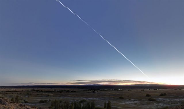 Eclipse solar completo na Patagonia