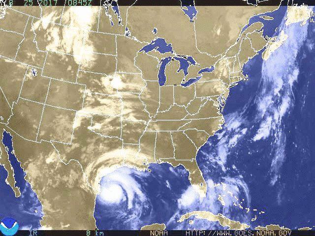 Imagem de satelite furacao Harvey