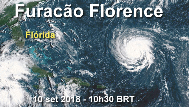 Imagem de satelite do furacao Florence