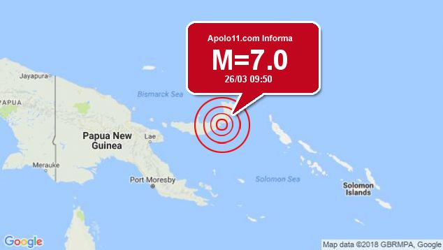Forte terremoto sacode Papua Nova Guin, a 153 km de Kimbe