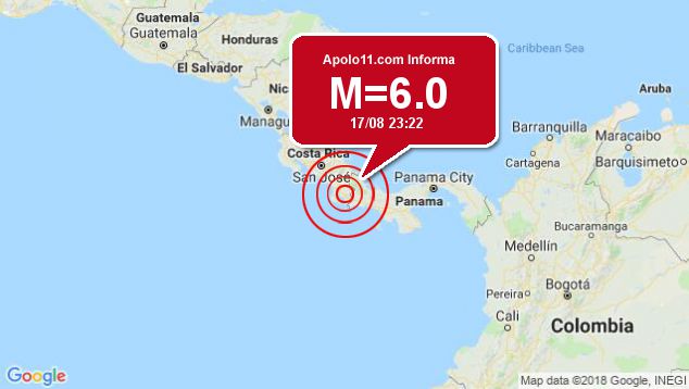 Forte terremoto atinge Costa Rica, a 15 km de Golfito