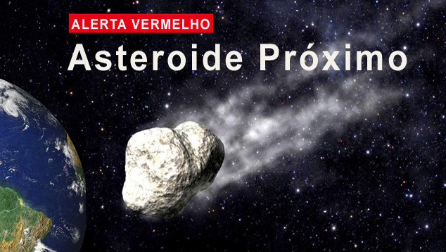Concepção artistica mostra um hipotético asteroide nas proximidades da Terra.