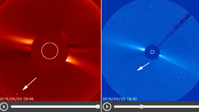 Cometa rumando contra o Sol