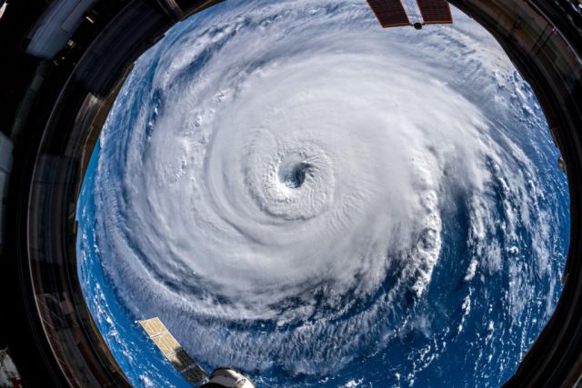 Foto do furaco Florence capturada pelo astronauta Alexander Gerst a bordo da Estao Espacial Internacional, em 12 de setembro de 2018. Crdito: Nasa. 