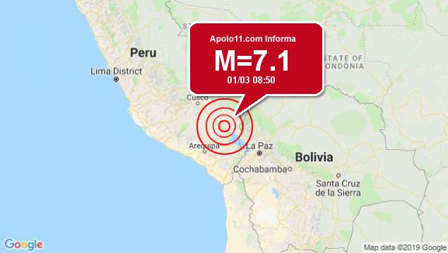 Forte terremoto atinge Peru, a 9 km de Azangaro