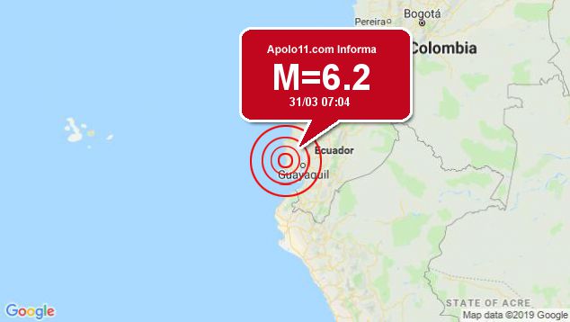 Forte terremoto sacode Equador, a 27 km de Santa Elena