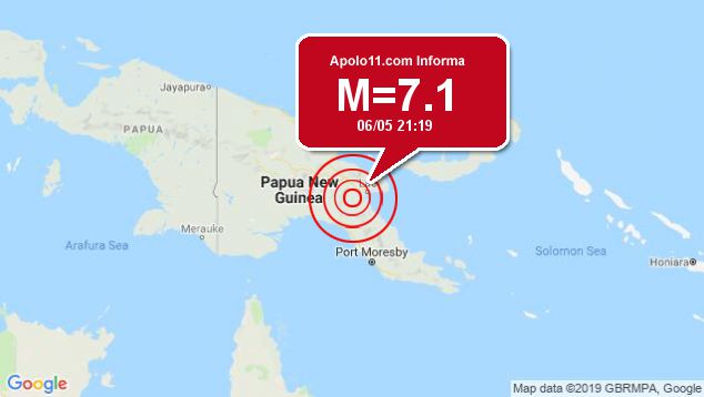 Forte terremoto sacode Papua Nova Guiné, a 37 km de Bulolo