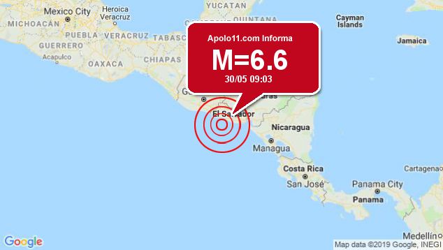 Forte terremoto atinge El Salvador, a 46 km de La Libertad
