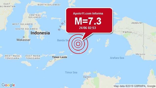 Forte terremoto sacode Indonésia, a 288 km de Saumlaki