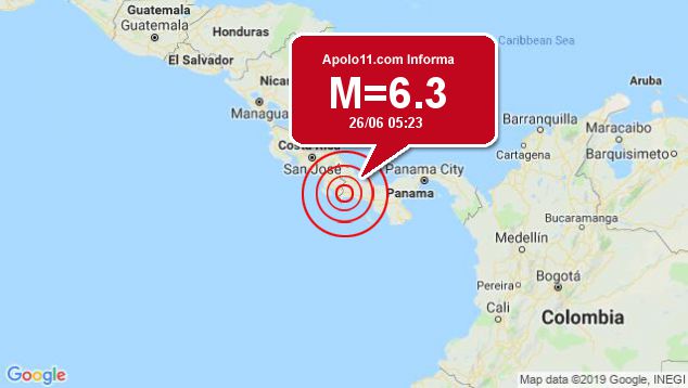 Forte terremoto sacode Panamá, a 4 km de La Esperanza