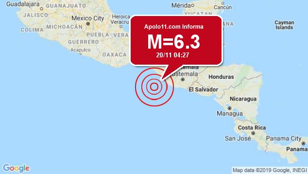 Forte terremoto sacode México, a 115 km de Puerto Madero