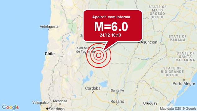 Forte terremoto sacode Argentina, a 14 km de El Hoyo