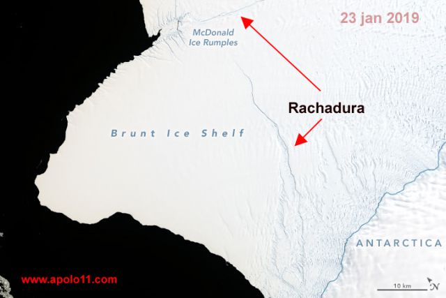 Rachadura na plataforma de Brunt 2019