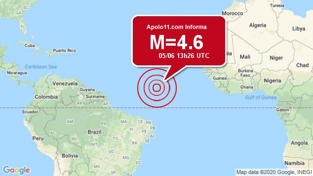 Terremoto de 4.6 pontos é registrado a 1200 km de Fernando de Noronha