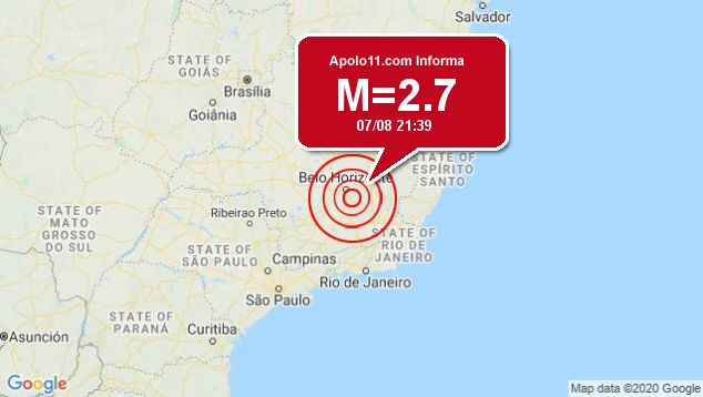 Terremoto de 2.7 pontos é registrado a 9 km de Itabirito, MG