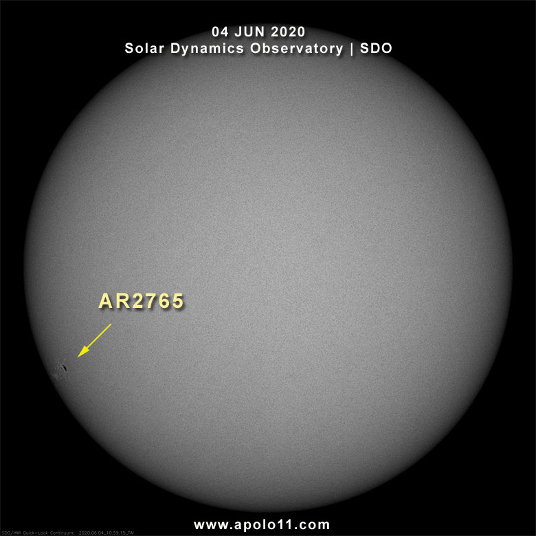 Mancha solar AR2765, registrada pelo telescópio espacial SDO, da NASA. 