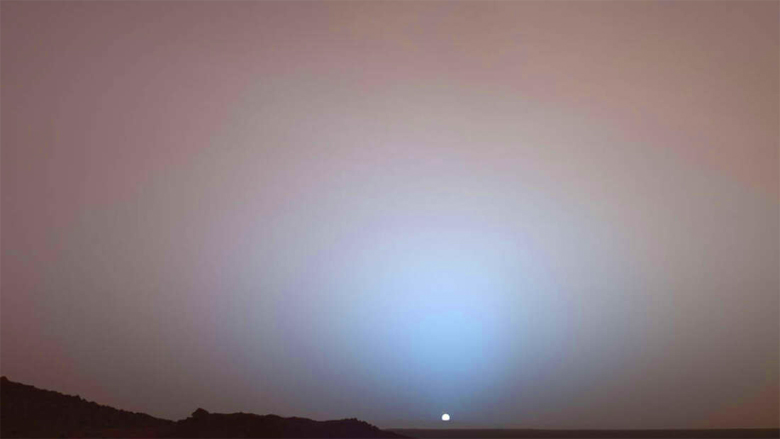 Pôr do Sol em Marte, como registrado pelo Jipe-Robô Opportunity, da Nasa.