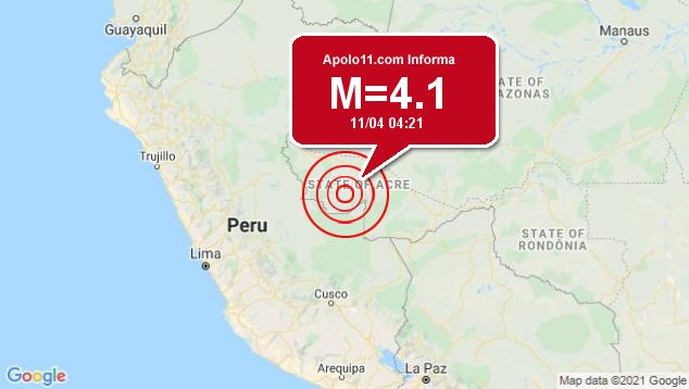 Terremoto de 4.1 pontos é registrado a 58 km de Jordão, AC