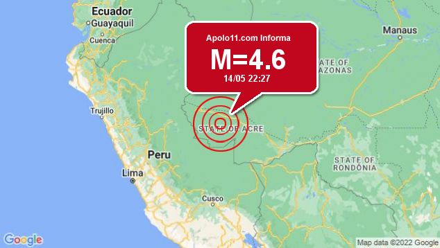 Terremoto de 4.6 pontos é registrado a 92 km de Tarauacá, AC