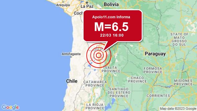 Forte terremoto sacode Argentina, a 84 km de San Antonio de l