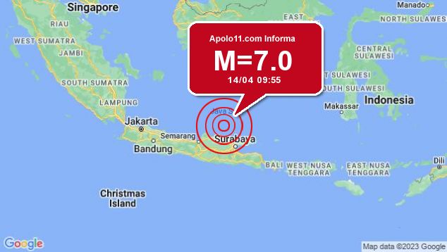 Forte terremoto atinge Indonésia, a 96 km de Tuban