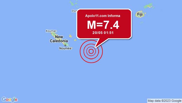 Forte terremoto atinge Ilhas Loyalty, Nova Calednia