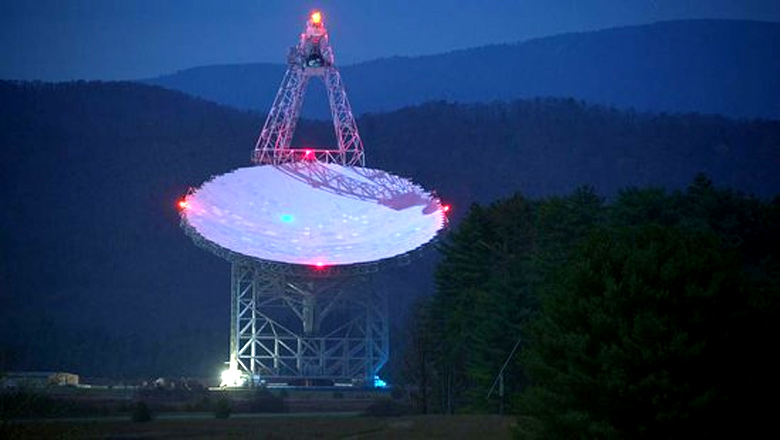 Radiotelescópio de Green Bank, de 43 metros de diâmetro.