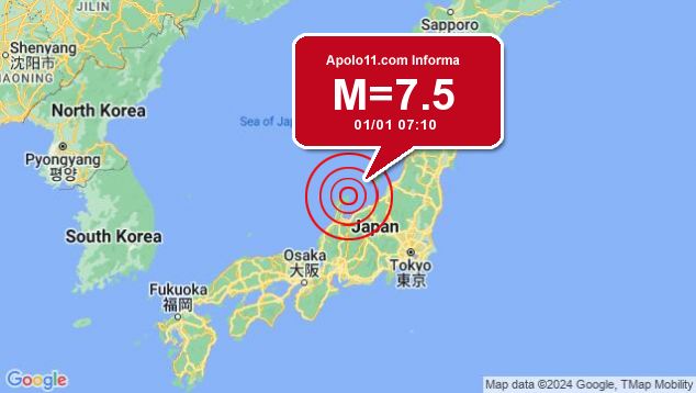 Forte terremoto sacode Japo, a 42 km de Anamizu
