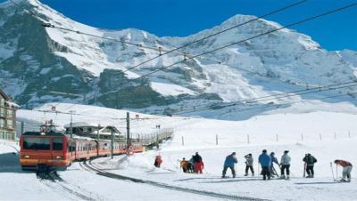 Efeitos do Clima: Estação de esqui na Suíça