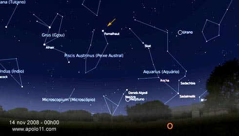 Constelação de peixes e a estrela Fomalhaut