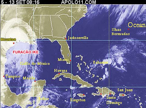 Imagem de satélite furacão Ike