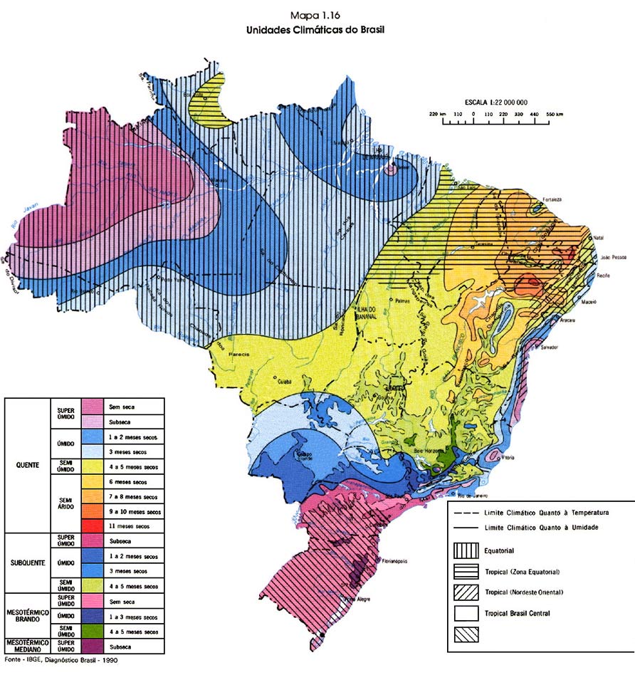 Mapa Divisão Climática - Brasil