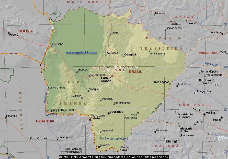 Mapa do Mato Grosso do Sul