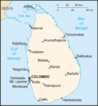 Mapa Sri Lanka