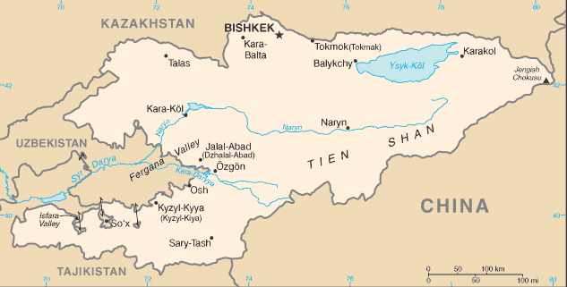 Mapa Quirguisto