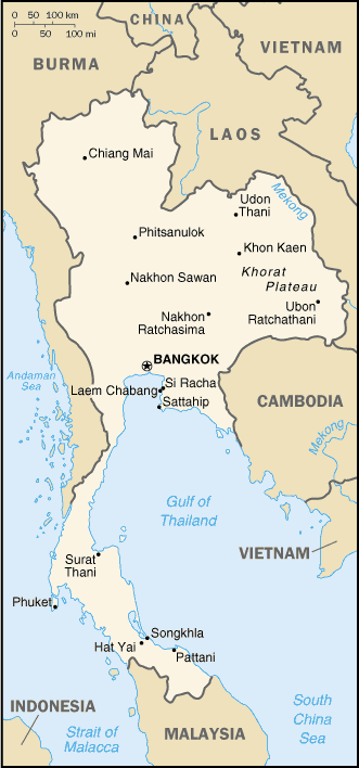 Mapa Tailndia