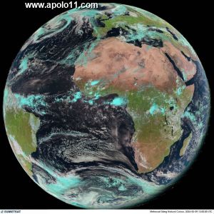 imagem de satélite da África, Oriente Médio. Atlàntico norte e Atlântico sul